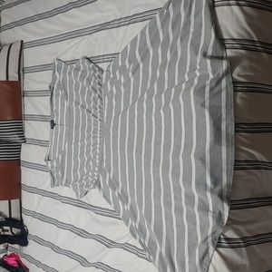 Grey striped short sleeved dress